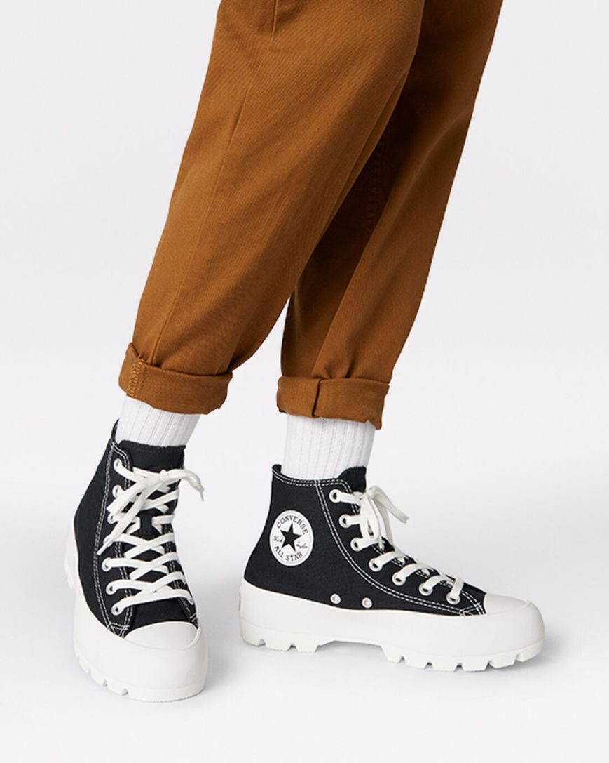 Women's Converse Chuck Taylor All Star Lugged High Top Shoes Black / White / Black | AU 6405EZ